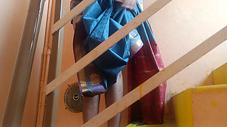 Neighbour Married Women Showing Structure in Stairs