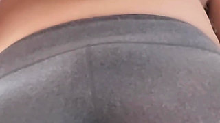 Squirting in Stretch Pants