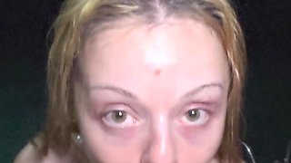 Late Night Beach Quick Blowjob and Big Facial