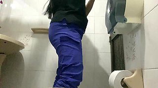 Nurse Trapped in the Bathroom Pissing