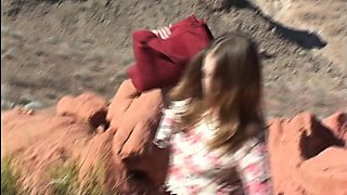 Little April masturbating in the desert