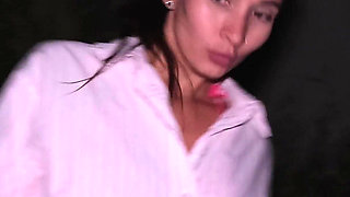 Outdoor Risky Pissing at the Night