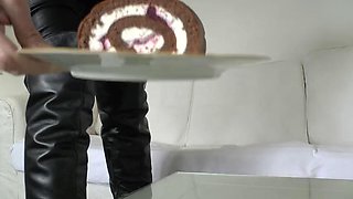 Smoking Mistress and Delicious Dessert From Boot Soles, POV Clip, Lady Victoria Valente