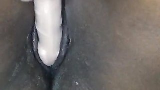 Fucking My Black Pussy with Didlo Amazing Intense Moaning Orgasms