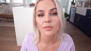 Stepson can't resist petite MILF's tight shaved pussy & gets to fingering her juicy ass