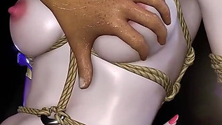 3D Big Boobs Slut Have BDSM Hardcore Fingering Sex with Old Dick