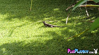 Big jugs black babe exposed horny body