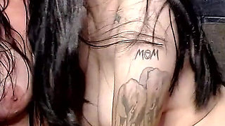 Lesbians Nude Wig Play French Kissing