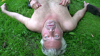 Blonde Tattoo Babe Outdoor DP Fuck Fest