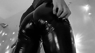 Big pussy and ass trought a latex pants: Big Ass, Solo  Fetish Porn