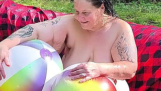 Beach Ball Fight She's Getting Wet From Her Pussy so Tight