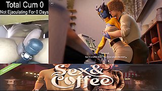 Goth girl goes wild in sex and coffee demo with cock webcam gameplay