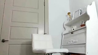 Blonde tight pussy babe solo toy fun in glamour masturbation