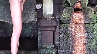 Public Nudity Gaping My Pussy and Pissing