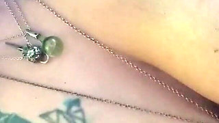 Oiled Tits Big Pierced Nipples in the Woods