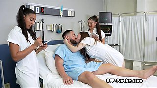 Fourway with three naughty female doctors