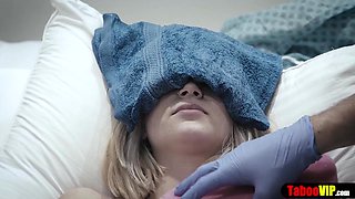 Doctor gives patient a sponge bath and vaginal probe