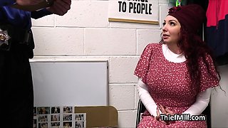 Big titty curly redhead mom sucking knob at the office