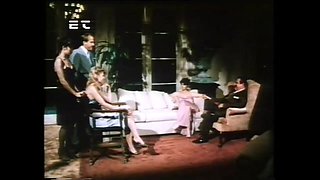 Vintage Threesome of Two Bisexual MILFs Fucked and Cummed Inside Hairy Pussy by Big Cock