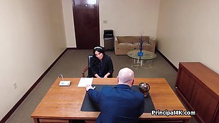 Principal tries on mature teachers juicy twat