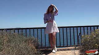 German Scout - Small Tits Slim Teen Candice Talk to Outdoor Casting Fuck at Beach on Mallorca