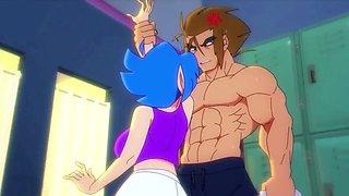 Steamy gym sessions in the locker room (anime style)
