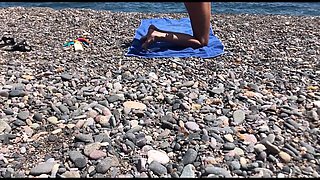 Girl Going Naked Sunbathing at the Nude Beach