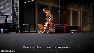 Masturbating Chun li in the Gym needs to be accompanied by an old pervy dick, by RaizenStudio 3d Hentai Animation Scene.