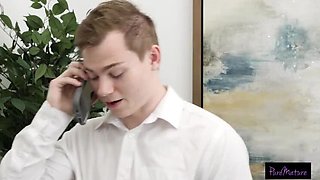 MILF Seduces Assistant For Hot Office Fuck - Big Tits and Tight Pussy