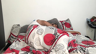 I give my husband's dick a blowjob and we make horny video.