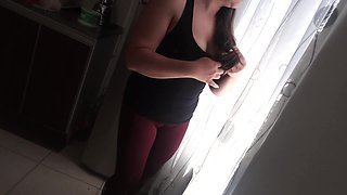 My Whore Stepsister Turns Me on Showing Me Her Tits and Her Huge Cameltoe