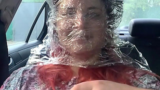 Plastic Wrap Breathplay in Car Outdoor