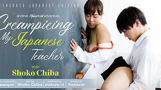 Shoko Chiba Is A Hot Japanese Teacher That Gets Fucked By Her Student And Getting A Creampie