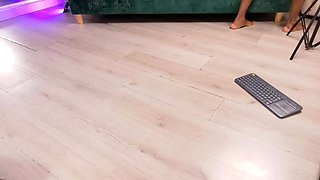 Horny gay hunk solo jerking fun