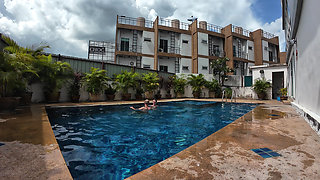 Sfw Playing About in Our Swimming Pool
