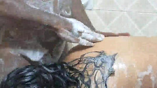 Couple Hot Bathing Kissing