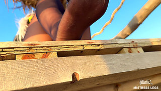 Nylon Feet and Big Ass Tease You on a Deserted Seashore to the Sounds of the Sea Breeze