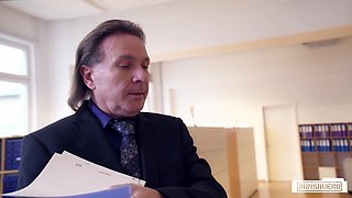 Celina Davis's Wild Blonde Spirit Ignites in German Office