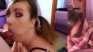Pregnant Cum Queen Messy BJ Facial