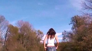 Amateur teen outdoor blowjob
