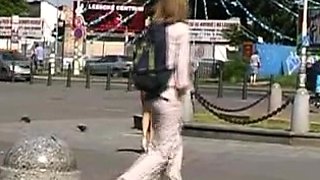 Mature upskirt amateur shows her pantys and asshole