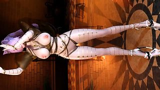 Foxy 3D Superwoman bounces up and down on a cock