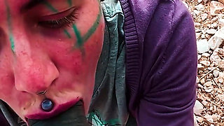 Public Blowjob and Big Load of Cum on Face