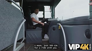 Porno on the bus. hot sex with federika