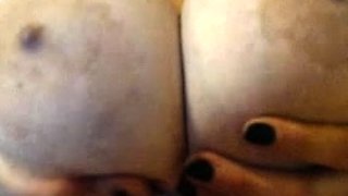 Busty brunette with big boobs rides cock