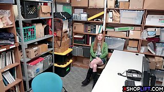 Slender virgin teen paid for shoplifting with a pussy