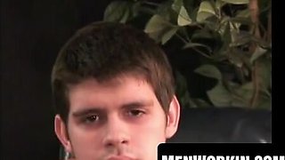 Amateur fellow disrobes down and strokes rigid to porno