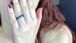 Redhead teen solo anal masturbation with sex toy