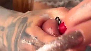 Mistress Fucks Urethra with Her Long Nails. BDSM