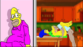 Slutty Cuckold Wife COMPILATION. Cartoon, Simpson Parody